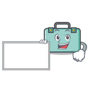 Tahta bavul karakter karikatür tarzı vektör çizim ile