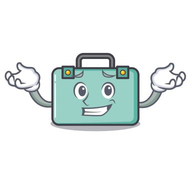 Sırıtan bavul karakter karikatür tarzı vektör çizim