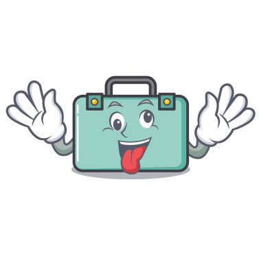 Deli bavul maskot karikatür tarzı vektör çizim