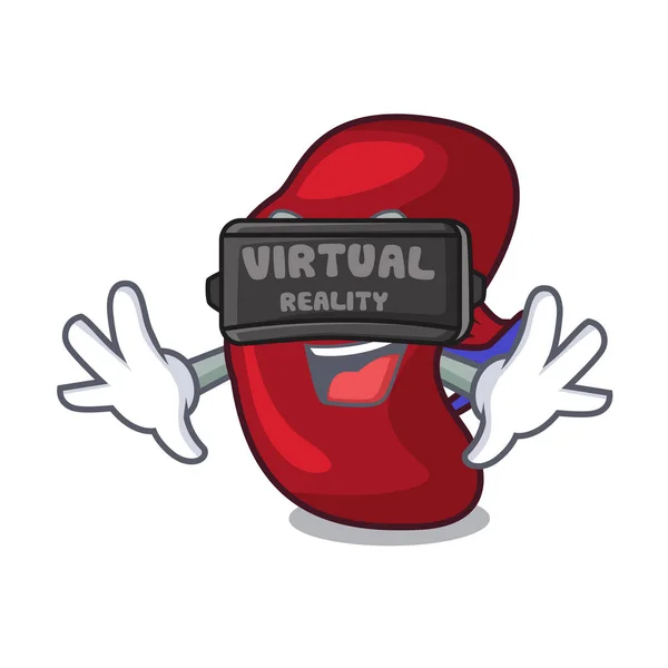 Virtuell Verklighet Mjälte Maskot Tecknad Stil Vektorillustration — Stock vektor