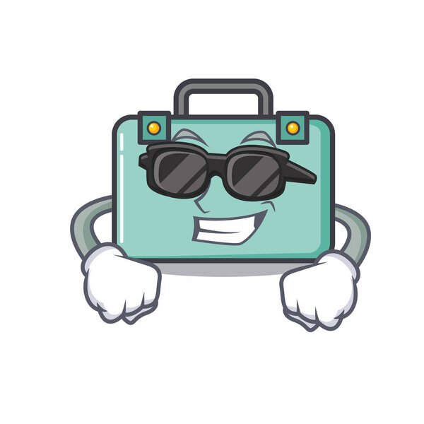 Супер крутой чемодан персонажа мультфильма векторная иллюстрация
