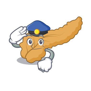 Polis pankreas karakter karikatür tarzı vektör çizim