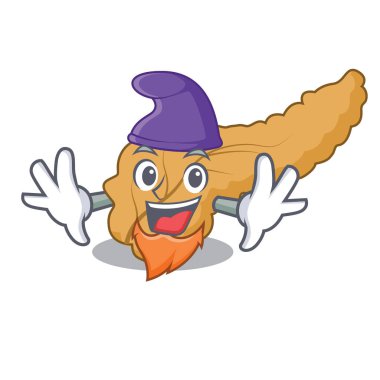 Elf pankreas karakter karikatür tarzı vektör çizim