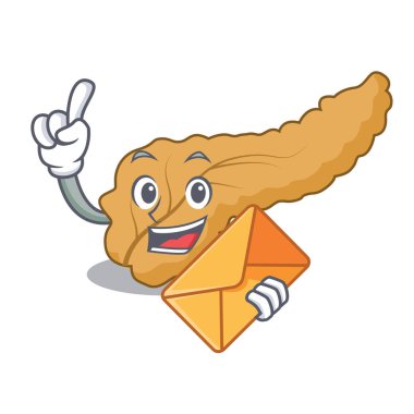 Zarf pankreas karakter karikatür tarzı vektör çizim ile