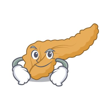 Smirking pankreas karakter karikatür tarzı vektör çizim