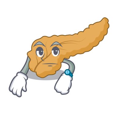 Pankreas maskot karikatür tarzı vektör çizim bekliyor