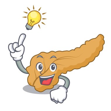 Bir fikir pankreas maskot karikatür tarzı vektör çizim var