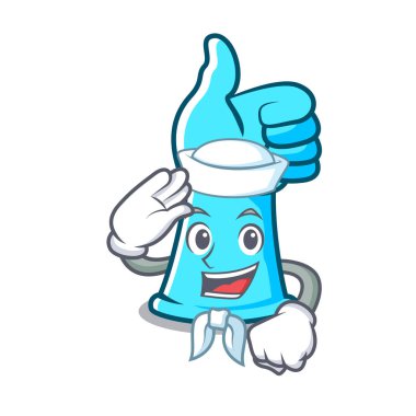 Denizci lastik eldiven karakter karikatür vektör çizim