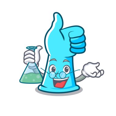 Profesör lastik eldiven karakter karikatür vektör çizim