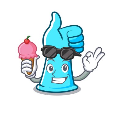 Dondurma lastik eldiven karakter karikatür vektör çizim ile