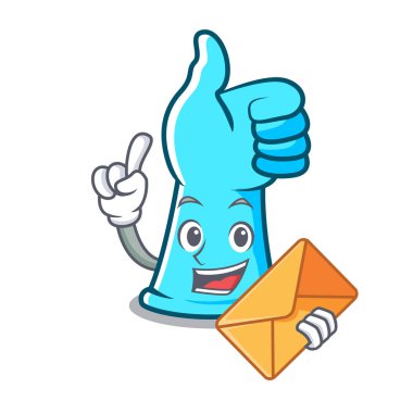 Lastik eldiven karakter karikatür vektör çizim