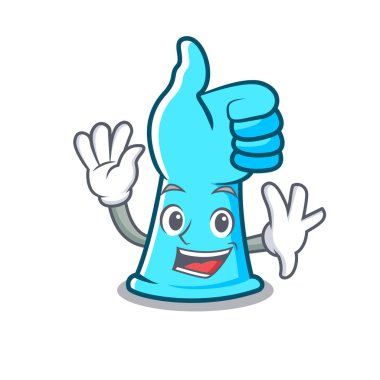 Lastik eldiven karakter karikatür vektör çizim