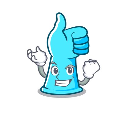 Lastik eldiven karakter karikatür vektör çizim