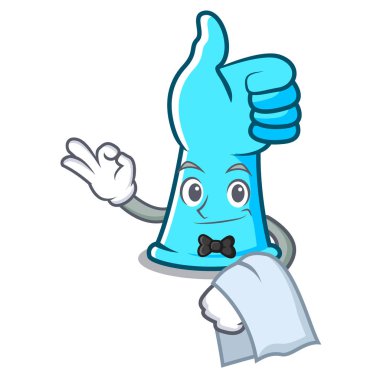 Lastik eldiven maskot karikatür vektör çizim