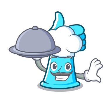 Lastik eldiven maskot karikatür vektör çizim