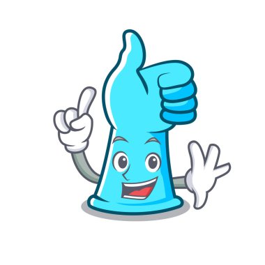 Lastik eldiven maskot karikatür vektör çizim