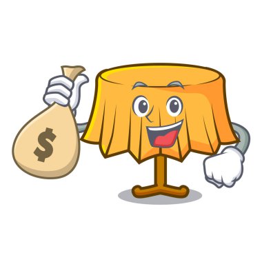 Para çantası tablo bez karakter karikatür vektör çizim ile