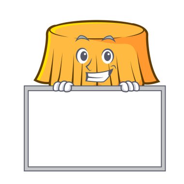 Tahta masa bez karakter karikatür vektör çizim ile sırıtarak