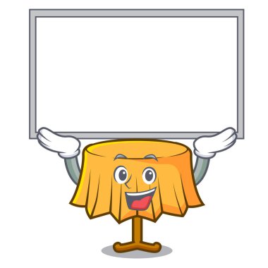 Tahta masa bez karakter karikatür vektör çizim