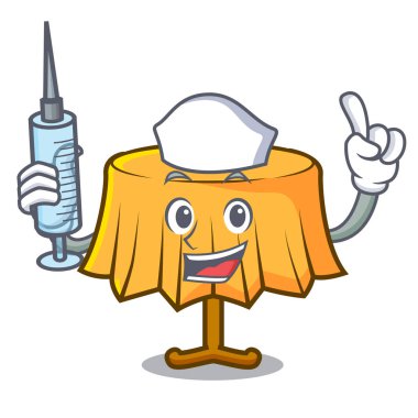 Hemşire tablo bez karakter karikatür vektör çizim