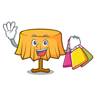 Alışveriş tablo bez karakter karikatür vektör çizim