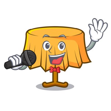 Şarkı tablo bez maskot karikatür vektör çizim