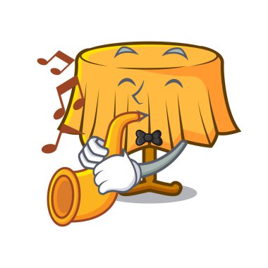 Trompet tablo bez maskot karikatür vektör çizim ile