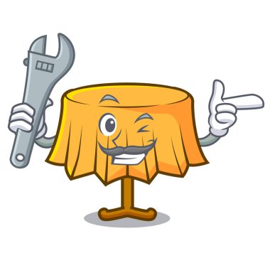 Mekanik tablo bez maskot karikatür vektör çizim