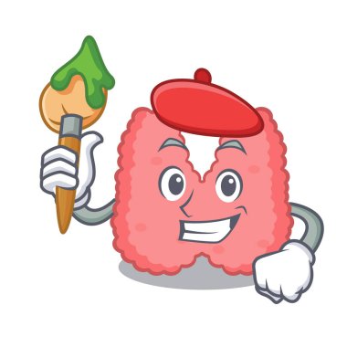 Sanatçı tiroid karakter karikatür tarzı vektör çizim