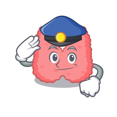 Polis tiroid karakter karikatür tarzı vektör çizim