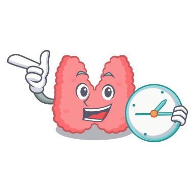 Saat tiroid karakter karikatür tarzı vektör çizim ile