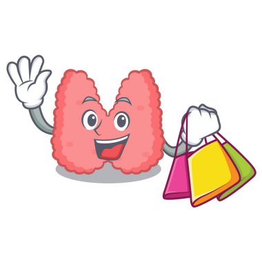 Alışveriş tiroid karakter karikatür tarzı vektör çizim