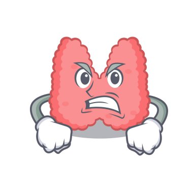 Kızgın tiroid maskot karikatür tarzı vektör çizim