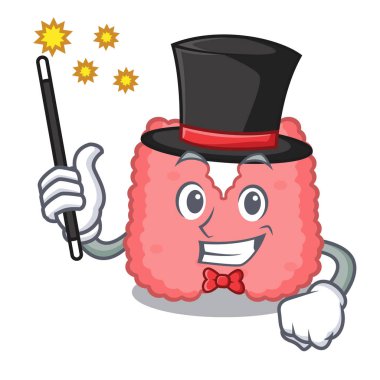 Sihirbaz tiroid maskot karikatür tarzı vektör çizim