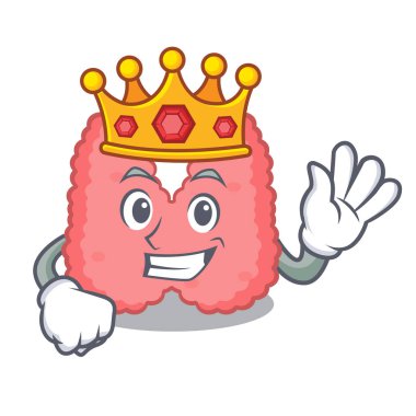 Kral tiroid maskot karikatür tarzı vektör çizim