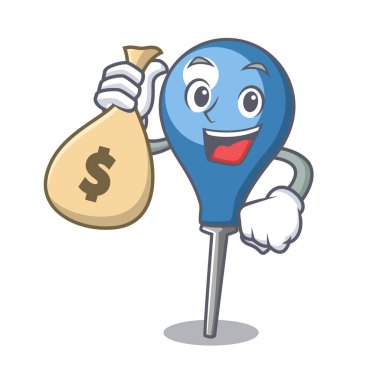 Para çantası lavman karakter karikatür tarzı vektör çizim ile