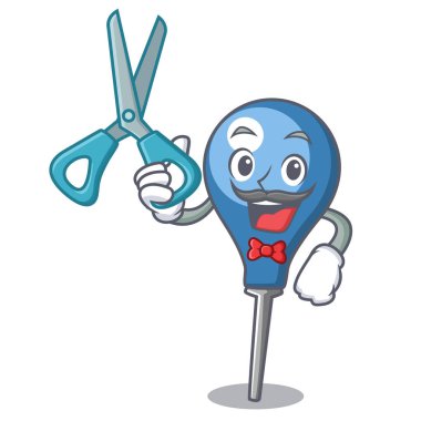 Lavman karakter karikatür tarzı vektör çizim berber