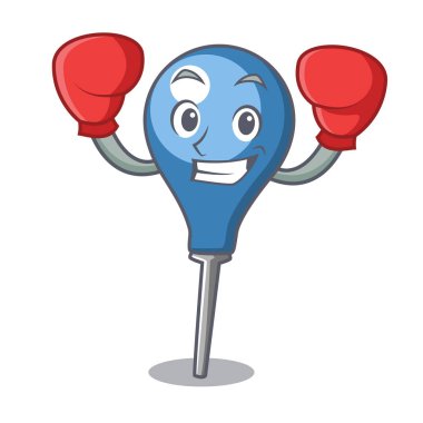 Boks lavman karakter karikatür tarzı vektör çizim