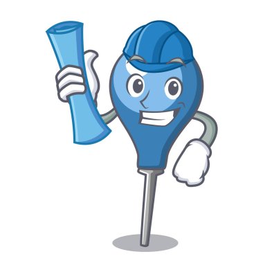 Mimar lavman karakter karikatür tarzı vektör çizim