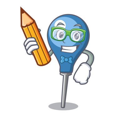 Öğrenci lavman karakter karikatür tarzı vektör çizim