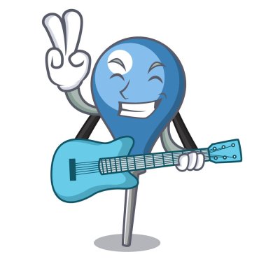 Gitar lavman maskot karikatür tarzı vektör çizim ile