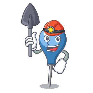 Madenci lavman maskot karikatür tarzı vektör çizim