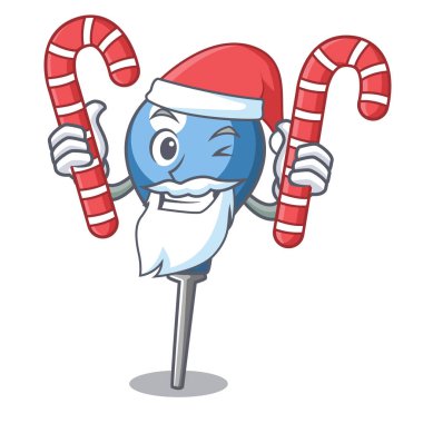 Santa şeker lavman maskot karikatür tarzı vektör çizim ile