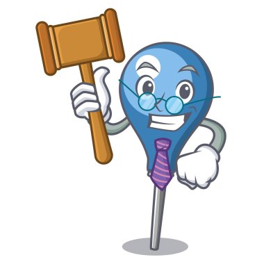 Yargıç lavman maskot karikatür tarzı vektör çizim