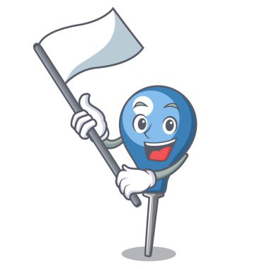 Bayrak lavman maskot karikatür tarzı vektör çizim ile