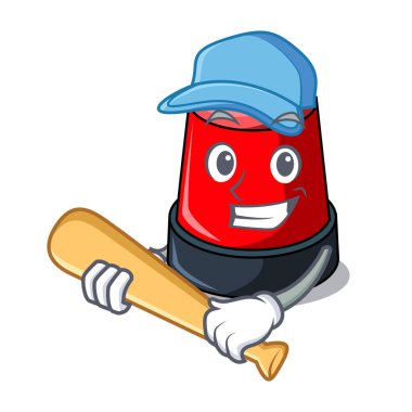 İskambil beyzbol sirine karakter karikatür tarzı vektör çizim