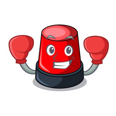 Boks sirine karakter karikatür tarzı vektör çizim