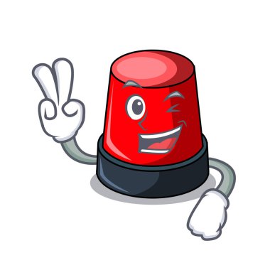 İki parmak sirine karakter karikatür tarzı vektör çizim