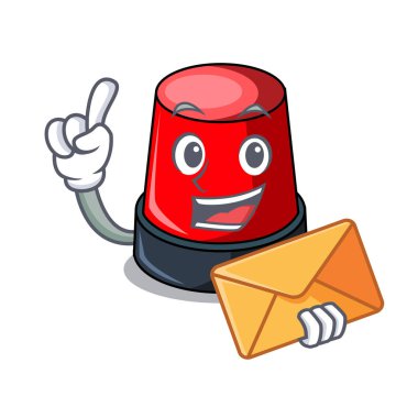 Zarf sirine karakter karikatür tarzı vektör çizim ile