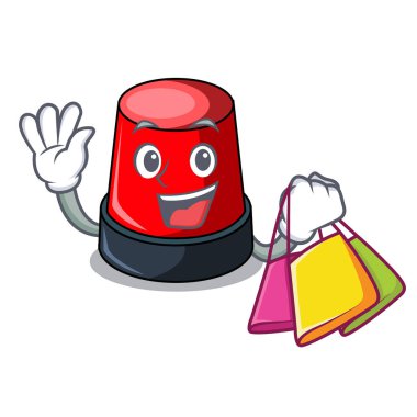 Alışveriş sirine karakter karikatür tarzı vektör çizim